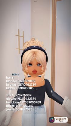 an animated doll is standing in front of a mirror with the caption's name on it