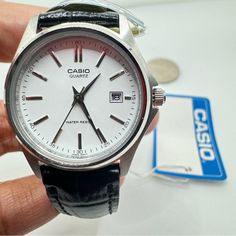 Casio Watch , Extra Small , Watch For Ladies Or Young Teen , Brand New Battery Inside Size 22mm Diameter, About Similar To A Quarter Coin. Leather Band Gray / White Color Package With Lightweight Envelope White Business Watch With Date Display, White Business Watches With Date Display, White Watch Accessories With Date Display, Mini Silver Watch, White Watch With Date Display As Gift, White Watches With Date Display And Rectangular Dial, White Watches With Rectangular Dial And Date Display, Cheap Silver Watches With Rectangular Dial, Casio Silver Watch Woman