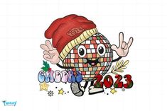 an image of a cartoon character with the words happy new year in front of it