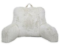 a white teddy bear shaped pillow on a white background