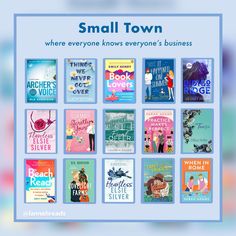 there are many books on the cover of small town, which is also available for children to read