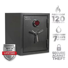 Protect your important documents and valuables with the Sanctuary Platinum Series Fireproof and Waterproof Home and Office Safe. Proprietary Triple Seal technology reinforces your safe with protection from smoke damage, fire protection of 120-minutes up to 1800°F; and water protection for 7-days in up to 8.5" of standing water. This security safe features six 1.25" steel locking bolts backed by an electronic lock with Print Guard technology and a timed Lockout Mode to create a fortified barrier Office Safe, Security Safe, Metallic Powder, Wall Safe, Digital Lock, Floor Safe, Security Safes, Safe Lock, Fire Safe