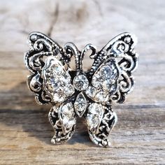 New! Vintage Y2K 90s Clear Crystal Butterfly Silver Adjustable Cocktail Ring was just added to eBay. Check it out! #eBay #eBaySeller Catbird Jewelry, Diamond Heart Ring, Beautiful Wedding Rings, Crystal Butterfly, Y2k 90s, Classic Engagement Rings, Luxury Rings, Gold Filled Ring, Stone Engagement Rings