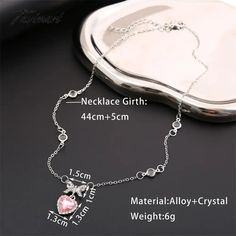 TAVIMART Y2K Crystal Bowknot Heart Pendant Necklace For Women Sweet Cool Girl Trendy Clavicle Chain Aesthetic Necklace Jewelry Party Gift Chain Aesthetic, Chains Aesthetic, Aesthetic Necklace, Faux Fur Bucket Hat, Xl Fashion, Prom Party Dresses, Heart Pendant Necklace, Womens Midi Dresses, Jewelry Party