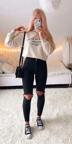 Trendy Fall Outfits, Pinterest Outfits, Teenager Outfits, Simple Trendy Outfits, Mode Inspo, Girls Fashion Clothes, Basic Outfits, Teenage Fashion Outfits