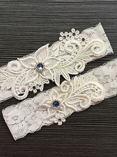 Ligas Cheap Online | Ligas for 2017 Blue Bride, Fancy Beads, Lace Garter