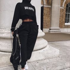 Shared by ⚭-weeklyhearts. Find images and videos about fashion, style and black on We Heart It - the app to get lost in what you love. Instagram Thoughts, Black Women Fashion, Mode Inspo, Cropped Hoodie, Playsuit, Jeggings, A Black