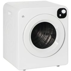 the front view of a white washing machine