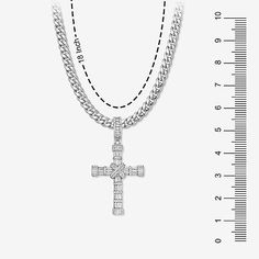 Features: In A Gift Box, Quick ShipJewelry Closure: Lobster ClaspLink Construction: SolidSetting: Multi-SettingShape: CrossStone Cut: RoundStone Millimeter Measurement: 1.1 Mm Width, 1.1 Mm LengthMetal Color: Silver ToneChain Length: 26 InchChain Width: 6 MillimetersPendant Length: 42mmPendant Width: 32mmChain Construction: CurbCare: Wipe CleanStone Type: 275 Cubic ZirconiaMetal: Stainless SteelNecklace Type: Chain Necklaces, Pendant NecklacesPendant & Charms Type: PendantsCountry of Origin: Imp Diamond Pendant With Box Chain, Diamond Pendant Necklace With Box Chain, Diamond White Box Chain Necklace As Gift, Diamond Box Chain Necklace For Gift, White Gold Necklaces With Cubic Zirconia Box Chain, Diamond White Box Chain Necklace For Gift, White Gold Necklace With Cubic Zirconia Box Chain, White Gold Cubic Zirconia Necklace With Box Chain, White Gold Cubic Zirconia Jewelry With Box Chain