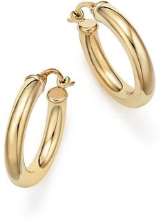 Bloomingdale's 14K Yellow Gold Tube Hoop Earrings - 100% Exclusive Timeless Yellow Gold Hoop Earrings With Shiny Finish, Yellow Gold Shiny Hoop Earrings Fine Jewelry, Yellow Gold Hoop Earrings With Shiny Finish, Timeless Small Hoop Earrings With Shiny Finish, Classic Yellow Gold Polished Earrings, Classic Polished Yellow Gold Earrings, Elegant Yellow Gold Hoop Earrings With Polished Finish, Elegant Yellow Gold Hoop Earrings With Shiny Finish, Elegant Polished Yellow Gold Hoop Earrings