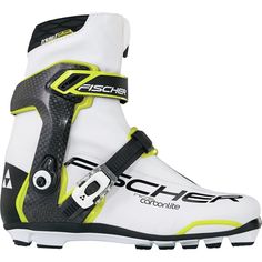 a pair of white and black ski boots