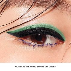 Bright Blazing Blue and Lit Green Eyeliner from Avon. Draw your favorite look with a bright and colorful felt-tip liner that makes eyes pop. Available in vibrant hues that look great classic, cat or winged. Delicate pearl finish. Bright Eyeliner, Eyeliner Inspo, Colors Eyeliner, Electric Colors, Make Eyes Pop, Green Eyeliner, Face Fashion, Alt Makeup