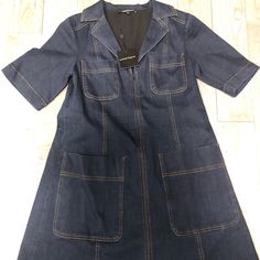 Women’s Size Xs Nanette Lepore Dark Blue Denim Stretch Zipper Shirt Dress Brand New With Tags From Pet Free Smoke Free Home. Denim Blue Mini Dress For Work, Blue Knee-length Denim Dress With Pockets, Denim Blue Short Sleeve Dresses With Pockets, Blue Short Sleeve Denim Dress With Pockets, Blue Denim Short Sleeve Dress With Pockets, Blue Denim Dress With Pockets And Short Sleeves, Blue Denim Mini Dress With Pockets, Short Sleeve Denim Dress For Work, Chic Indigo Knee-length Denim Dress