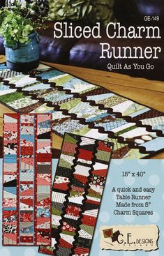 the book is about how to make a pieced charm runner