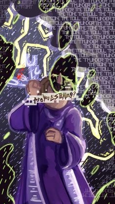 a digital painting of a person in purple