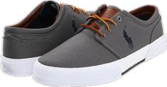 Gray Lace-up Cotton Sneakers, Casual Canvas Sneakers With Embroidered Logo, Casual Gray Cotton Sneakers, Gray Cotton Casual Sneakers, Casual Cotton Sneakers, Casual Sneakers With Embroidered Logo For Spring, Casual Lace-up Sneakers With Canvas Lining, Casual Cotton Sneakers With Canvas Lining, Polo Ralph Lauren Shoes