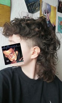 Mullet boy Trans guy haircut Haircut modern mullet Curly hair Curly boy hair Modern mullet guy curly Layered Mullet Curly Hair, Wolfcut Mohawk, Subtle Mullet Hairstyle Mens, Modern Mullet Haircut Curly, Curly Punk Mullet, Curly Mullet Masc, Mohawk Hairstyles Long Hair, Curly Mullet Round Face, Masculine Curly Hairstyles