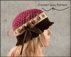 a crochet hat with a bow on top