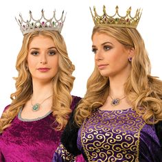 Women's Royal Queen Crown - OrientalTrading.com Royal Queen Crown, Plastic Crown, Evil Queen Costume, Prince Costume, Crown Gold, Regal Design, Queen Costume, Royal Queen, Halloween Costume Accessories