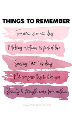 pink and purple watercolor stripes with the words, things to remember