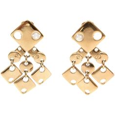 Paco Rabanne Geometric Gold Plated Brass Earrings 60's Signed Modern Dangle Clip-on Earrings For Evening, Modern Evening Dangle Clip-on Earrings, Modern Dangle Clip-on Earrings For Formal Occasions, Modern Evening Clip-on Dangle Earrings, Modern Chandelier Earrings For Formal Occasions, Modern Clip-on Dangle Earrings, Modern Formal Chandelier Earrings, Modern Pierced Chandelier Earrings For Formal Occasions, Modern Pierced Chandelier Earrings For Formal Events