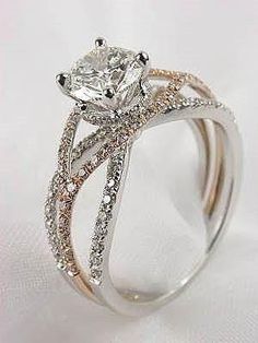 a diamond ring with two rows of diamonds on it