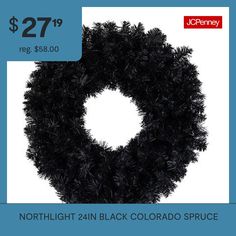 the black wreath is $ 27 99 at jcheney com and it's on sale for $ 59 00