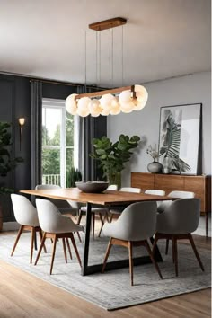 Bright, airy Scandinavian dining room with natural wood and white accents Modern Dining Room Design Ideas, Dining Table Scandinavian, Dining Room Ideas Modern, Scandinavian Interior Dining Room, Dining Room Kitchen Combo Layout, Hygge Dining Room, Minimal Dining Room, Scandinavian Dining Table, Scandinavian Dining Room