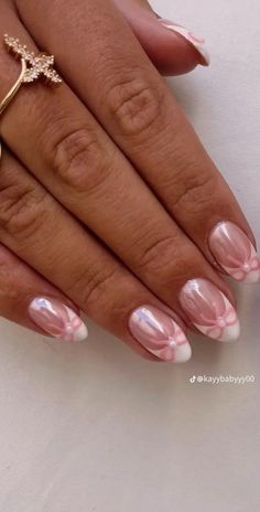 Cute Nail Inspo For Spring, Loveshackfancy Nails, Nail Designs Natural Nails Short, Waitress Nails, Cute Dainty Nails, Pink Aesthetic Nails Acrylic, Gel X Nail Inspo Almond, Love Shack Fancy Nails, Nail Inpos Ideas