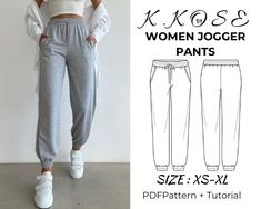 women jogger pants size s - xx sewing pattern