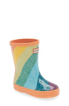 They'll love to stomp and play on a rainy day in this protective boot that's built on a durable sole. Synthetic upper, lining and sole Imported Hunter Kids, Hunter Hunter, On A Rainy Day, Rain Boot, A Rainy Day, Rainy Days, Boys Shoes, Rainy Day, Rain Boots