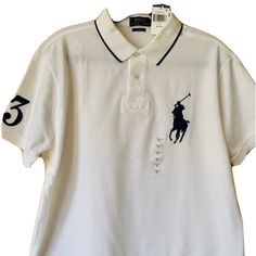 Nwt Ralph Lauren Men’s Custom Fit Polo Big Pony Logo White/Navy Xl. Condition Is "New With Tags". Don’t Miss Out On This Rare Color Combination Of White With Blue Trim. Very Versatile...You Can Wear It With Almost Anything. . White Ralph Lauren Polo Collar Shirt, White Short Sleeve Ralph Lauren Polo Shirt, Ralph Lauren White Polo Shirt, Classic White Ralph Lauren Polo Shirt, White Ralph Lauren Polo Shirt, Classic White Ralph Lauren Shirt, Mafia Boss, Red Polo Shirt, Green Polo Shirts