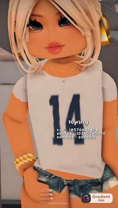 an animated girl with blonde hair wearing a white t - shirt