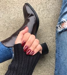 Opi Malaga Wine Gel, Dark Red Opi Gel Polish, Malaga Wine Opi Gel, Opi Maroon Nail Polish, Opi Magala Wine, Opi Dark Red, Dark Wine Nails, Dark Red Fall Nails, Wine Color Nails