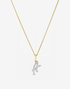 Diamond Script Initial Necklace Initial Pendant Necklace With Curb Chain, Pendant Bail, Script Initial, Ring Concierge, Letter Pendant Necklace, Pendant Bails, Gold Rings Jewelry, Gold Hands, Letter Pendants