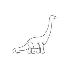 a single line drawing of a dinosaur