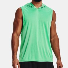 New Under Armour Men's Ua Velocity Sleeveless Hoodie | Vapor Green-Liberty Green Ua Tech Fabric Is Quick-Drying, Ultra-Soft & Has A More Natural Feel Material Wicks Sweat & Dries Really Fast Many Ua Tech T's Are Made With Recycled, Traceable Polyester & Re-Use About 5 Bottles Per Shirt 100% Polyester Imported Green Sleeveless Activewear For Light Sports, Green Sleeveless Tank Top For Light Sports, Green Sleeveless Sportswear Top, Green Sleeveless Athletic Tops, Sporty Sleeveless Under Armour Tops, Sporty Sleeveless Tops By Under Armour, Sleeveless Hoodie, Under Armour Shirts, Under Armour Men