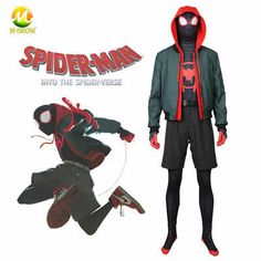 spider - man into the spiderverse miles cosplay costume outfit suit for kids