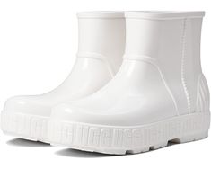 UGG Drizlita White Waterproof Rain Boots For Winter, Casual White Rain Boots For Winter, Trendy White Waterproof Boots, White Insulated Fall Boots, Ugg Drizlita, White Ugg, Woven Labels, Real Fur, Womens Uggs