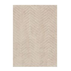 a beige rug with an uneven chevron pattern