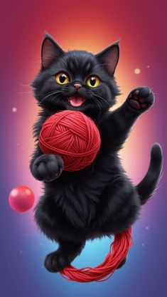 This playful black kitty is having fun with its yarn ball! 🧶 If you love mischievous cats, this wallpaper is for you! Download and let us know if your cat loves yarn as much as this one! Share your tips in the comments and follow DailyMews for more mews fun! 😸🧶 #cat #cute_cats #silly_cats #cats_aesthetic #mammals #animals #wallpaper #cute_cat_pfp #cutecatwallpapers #blackcatwallpaper #playfulcatbackground #catwithyarn #funnyblackcats #cutecatwallpapers Black Cat Wallpaper, Mammals Animals, Cat Background, Black Kitty, Yarn Ball, Cat Wallpaper, Silly Cats, Having Fun, Cat Love