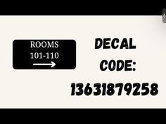 room 1011 - 10 decal code