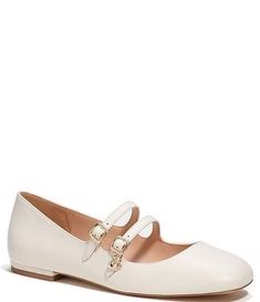 COACH Whitley Leather Double Strap Mary Jane Flats | Dillard's Boogie Shoes, Elegant Flats, Future Wardrobe, Fashionista Clothes, Teacher Outfits, Mary Jane Flats, April 2024