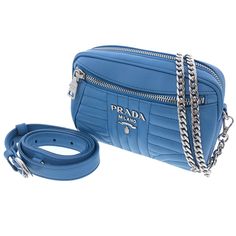 Prada 2way Belt Chain Shoulder Bag Soft Calf Light Blue Prada 2way Belt Chain Shoulder Bag Soft Calf Light Blue W: 18cm X H: 13cm X D: 5cm Chain Shoulder Strap: About 117cm Belt: About 77-87cm Blue Prada, Bags Prada, Belt Chain, Prada Bags, Light Blue Color, Chain Shoulder Bag, Prada, Shoulder Strap, Light Blue