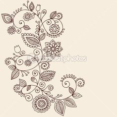 an abstract floral design with birds and leaves on a beige background stockvectors