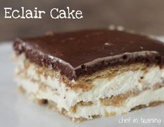 an email page for eclair's cake in the app, which is displayed on