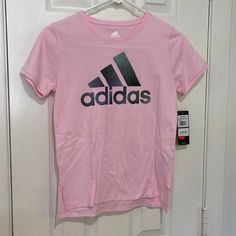 New With Tags Adidas Girls Tshirt. Light Pink. Pink Adidas Cotton T-shirt, Pink Adidas Crew Neck Top, Adidas Pink Short Sleeve T-shirt, Adidas Camo, Girls Tshirt, Adidas Tee, Black Short Sleeve Shirt, Adidas Pink, Adidas Girl