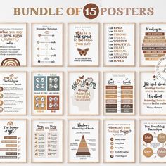 the bundle of 15 posters is displayed in different colors and sizes, including one for each individual