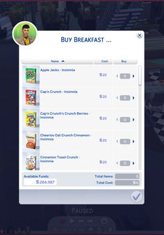 the menu for breakfast is displayed on an ipad