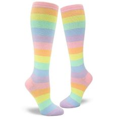 Pastel Rainbow Striped Women's Knee High Socks Pastel Rainbow Lee Fletcher, Fairy School, Rainbow Stuff, Striped Knee High Socks, Trilogy Tour, Womens Knee High Socks, Rainbow Socks, Sock Lovers, Rainbow Sherbet